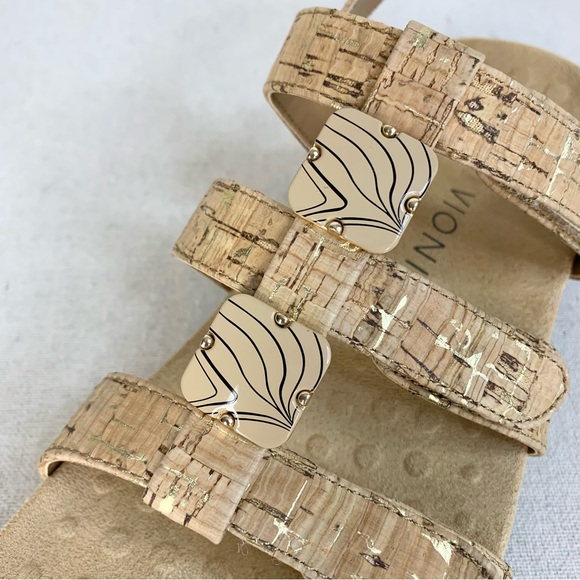 Vionic - Amber Adjustable Strap Cork/Leather Neutral Beachy Sandal - Size 7 - Picture 12 of 13